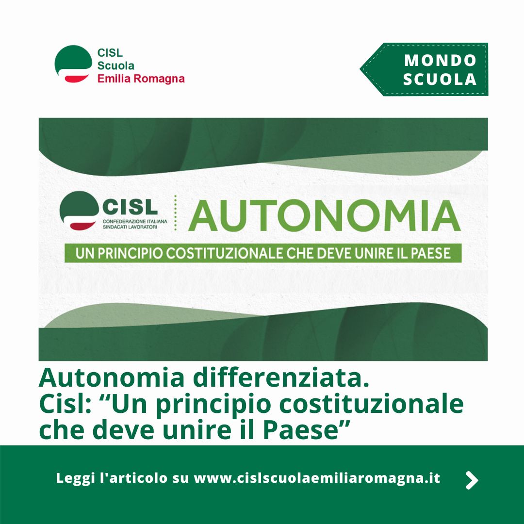 Autonomia differenziata. Un principio che deve unire!